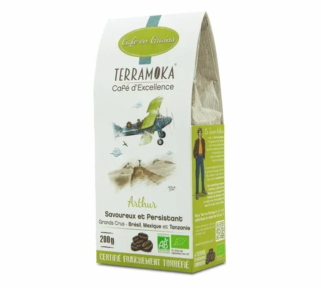 Caffè in chicchi biologico Arthur 200g - Miscela Arabica/Robusta - TERRAMOKA