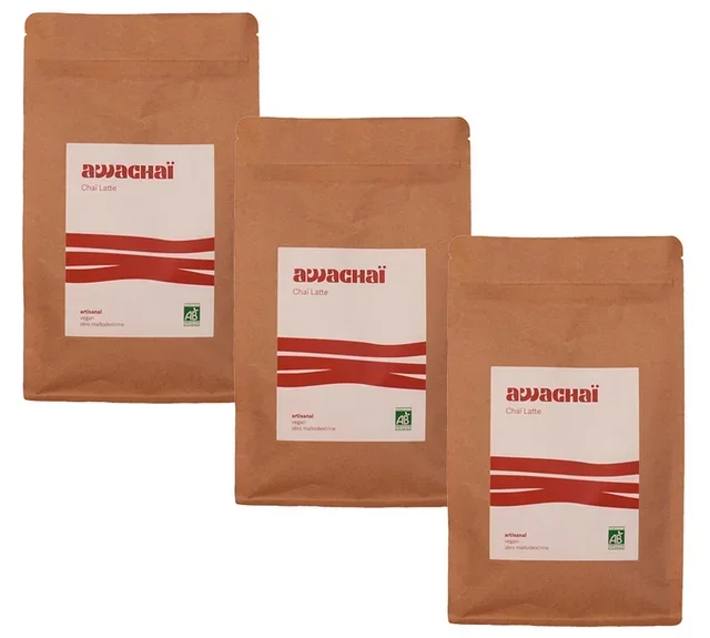 Vegane Bio Chai Latte Packung Handwerklich - Großpackung 3 x 1 kg - AWACHAÏ