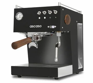 ASCASO Steel Uno PID espressokone mustana puuviimeistelyllä