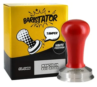 BARISTATOR 57.3mm High-Precision Coffee Tamper - Red Wood Handle