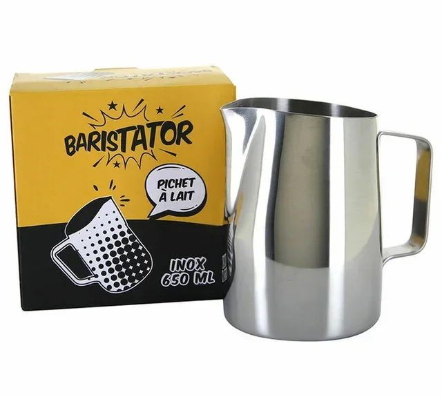 Pichet BARISTATOR 65 cl en acier inoxydable pour mousse de lait
