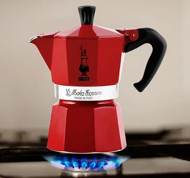 Bialetti Moka Express Rood - Italiaanse Percolator 3 Kopjes / 15 cl