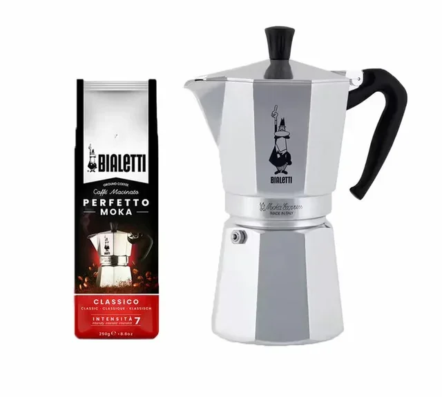 Pack Bialetti Moka Express 12 filiżanek + Kawa mielona Classico 250g