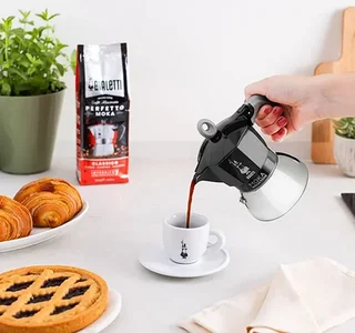 Bialetti Moka Induction Italian Coffee Maker 4 Cup Black - 15 cl