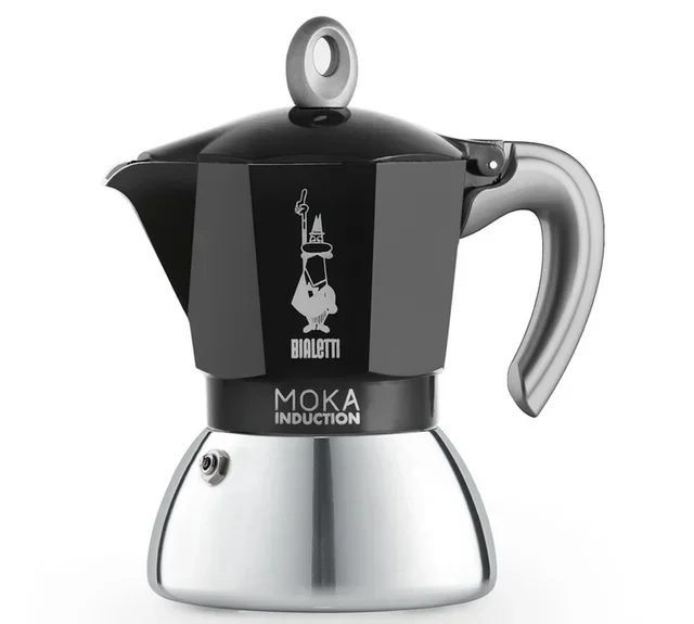 Bialetti Moka Induction Italian Coffee Maker 4 Cup Black - 15 cl