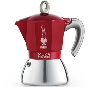BIALETTI Moka Induction – Италианска кафеварка, червена, 6 чаши (30 cl)