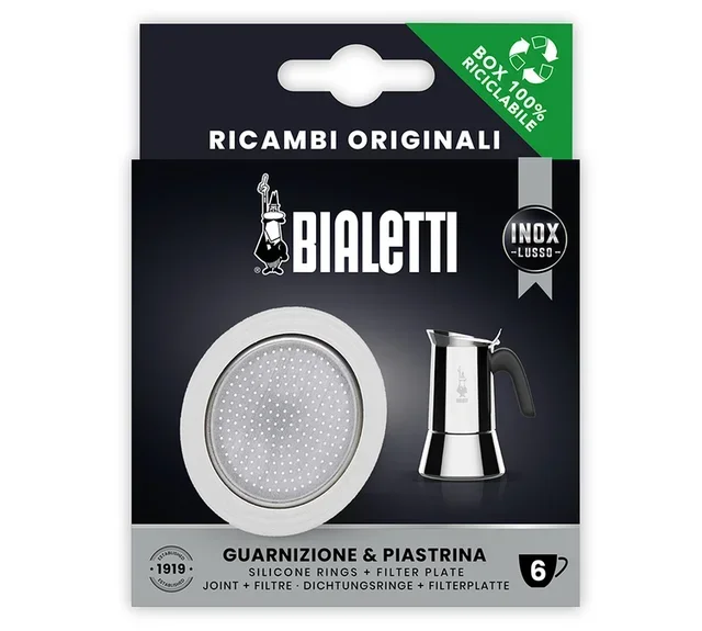 Set Bialetti 1 junta + 1 filtro para cafeteira de indução 6 chávenas