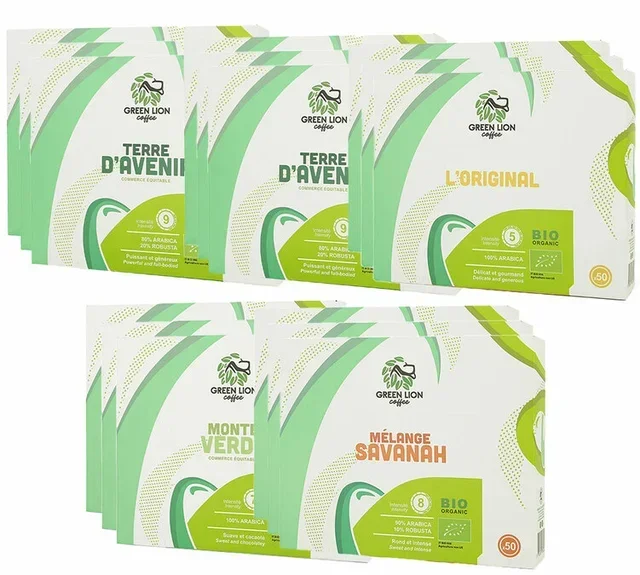 Green Lion Coffee – Bio felfedező csomag 1000 Nespresso*-kompatibilis kapszulával