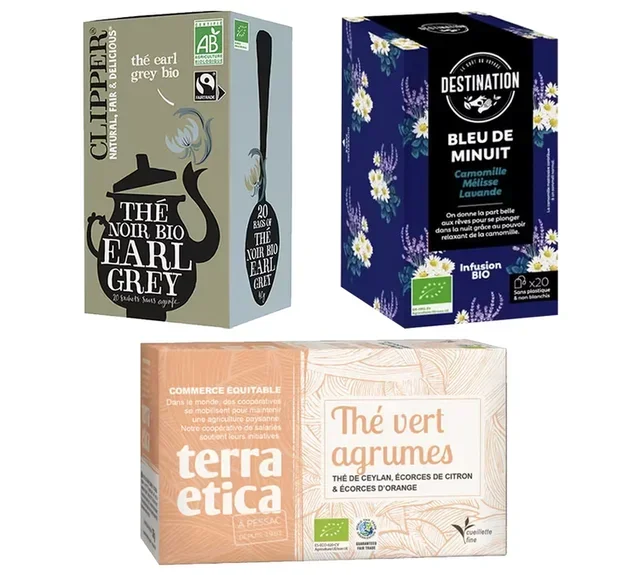 Trio di Tè e Infusi del Giorno Bio - 3 x 20 bustine - MULTIMARQUES