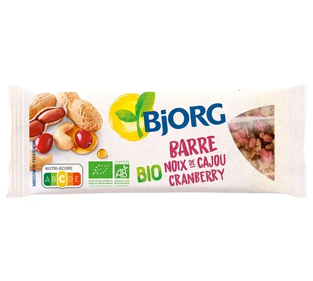 Bjorg Organic Cashew &amp; Cranberry Cereal Bars - 30 x 25g