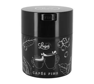 Black Air-Tight Storage Canister 250g - Cafés Lugat