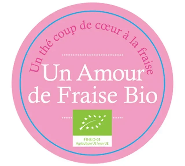 Black &amp; Green Tea A Strawberry Love Organic - Loose 100 g - FRENCH TEA COUNTER