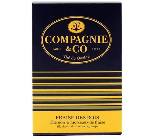 Black Tea with Wild Strawberry Flavor - 25 Berlingo® tea bags - COMPAGNIE &amp; CO