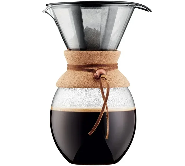 Bodum 12-Cup Pour Over Coffee Brewer - Cork &amp; Leather Design