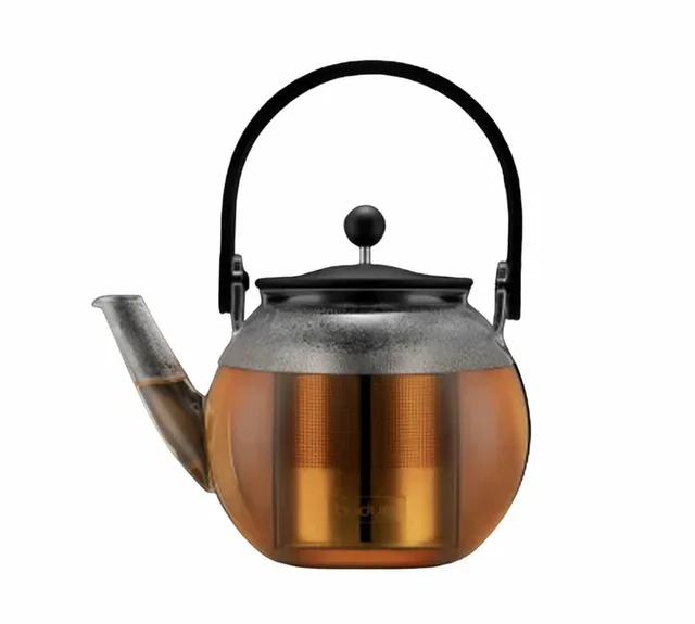 Bodum Stempelkanne 1,5 l Edelstahl/Glas mit Griff und Filter