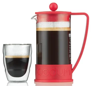 Cafetière à piston BODUM Brazil Rouge - 8 tasses / 1 L