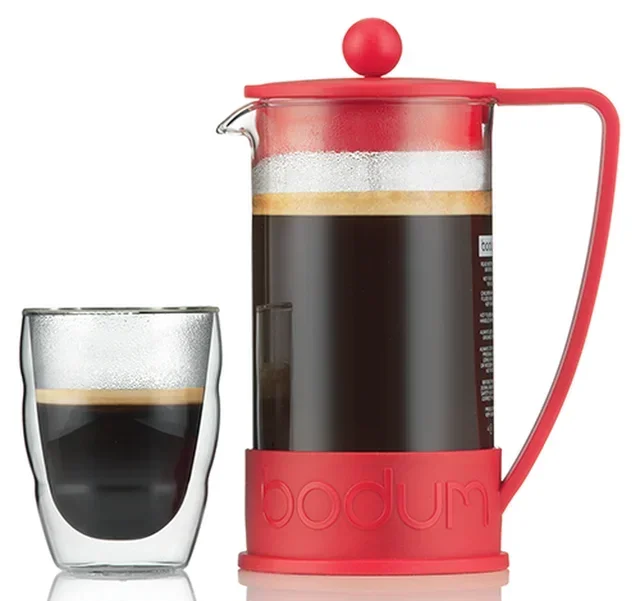 Cafetière à piston BODUM Brazil Rouge - 8 tasses / 1 L