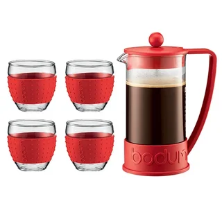 Cafetière à piston BODUM Brazil Rouge - 8 tasses / 1 L