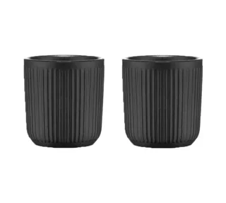 BODUM Douro Double-Wall Mugs Set - Black Porcelain - 10cl - Pack of 2