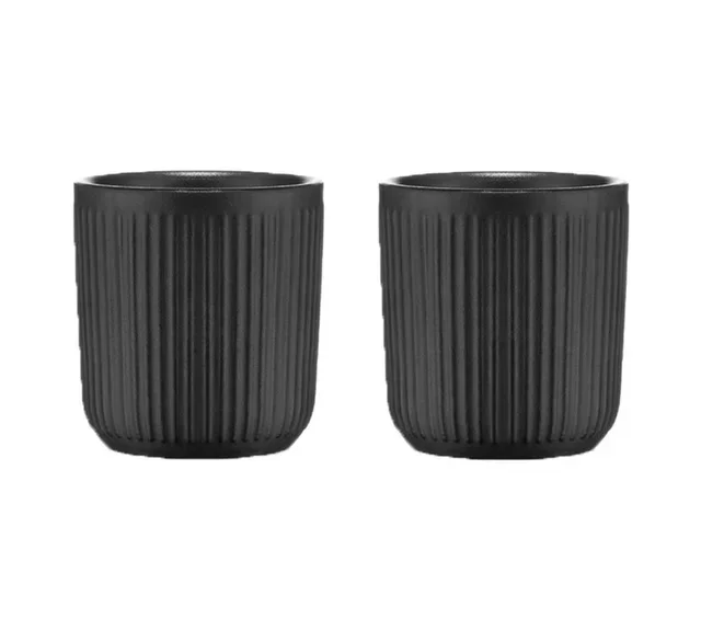 BODUM Douro Double-Wall Mugs Set - Black Porcelain - 10cl - Pack of 2