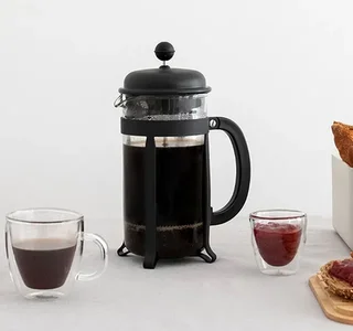 Cafetière à piston Bodum Java - Noire - 8 tasses / 1 L