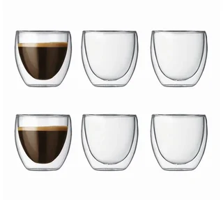 BODUM Pavina Double-Wall Glasses - Set of 6 x 8cl