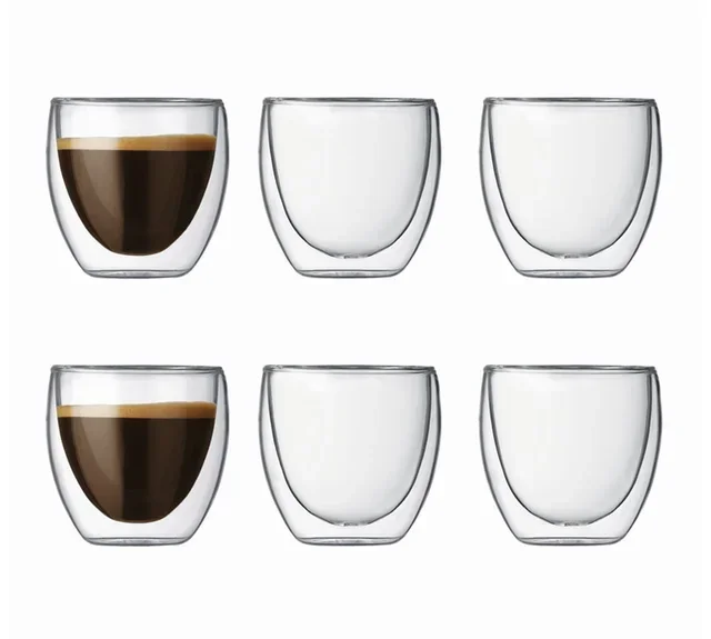 BODUM Pavina Double-Wall Glasses - Set of 6 x 8cl