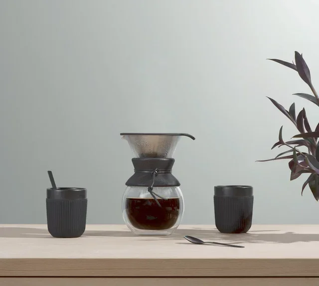 Bodum Pour Over Coffee Maker Black Contour 8 Cups / 1L - Manual