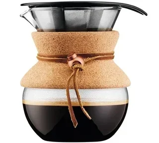 Bodum Pour Over Manual Coffee Maker Cork &amp; Leather – 4 Cups/50cl