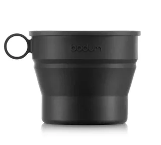BODUM Reisekrus - Sammenleggbar Bistro med lokk og karabin, 0,3 l, svart