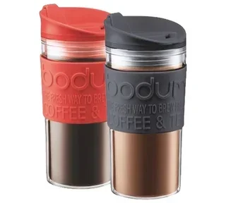 Kit 2 Canecas Térmicas Bodum 35 cl - Preto e Vermelho