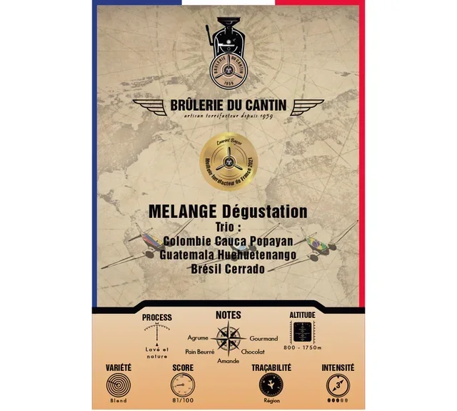 BRÛLERIE DU CANTIN 250g Whole Bean Coffee - 100% Arabica Tasting Blend