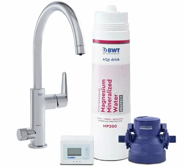 BWT WATER+MORE Profi-Set - GROHE Wasserhahn + Magnesium-Filterpatrone AQA Drink Pure Set URBAN