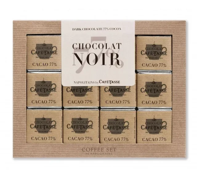 Café-Tasse Extra Dark Chocolate 77% Cocoa - 36 Neapolitans Gift Set