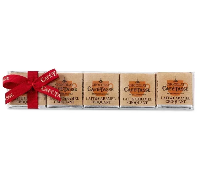 CAFÉ TASSE - Milk Chocolate Crunchy Caramel Squares - 15 Pieces