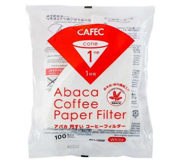 CAFEC Abaca-Filter 1 Tasse Weiß - 100 Stück