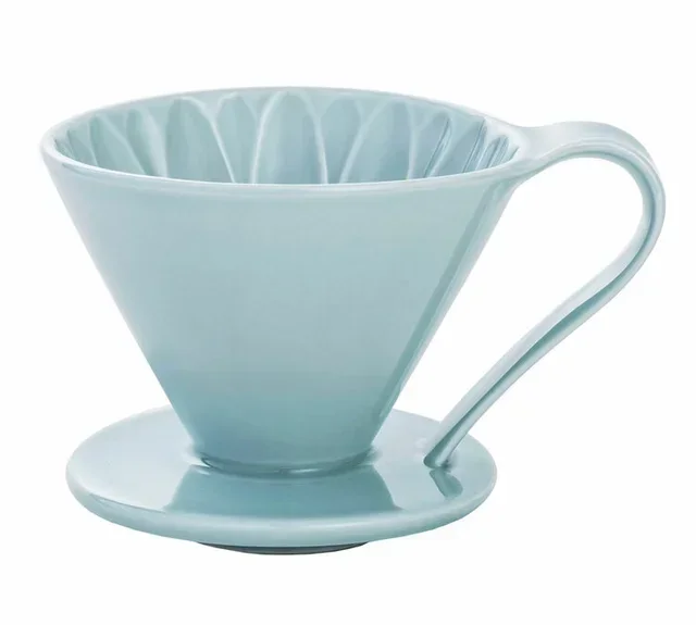 CAFEC Arita Flower Blue Porcelain Dripper for 4 Cups