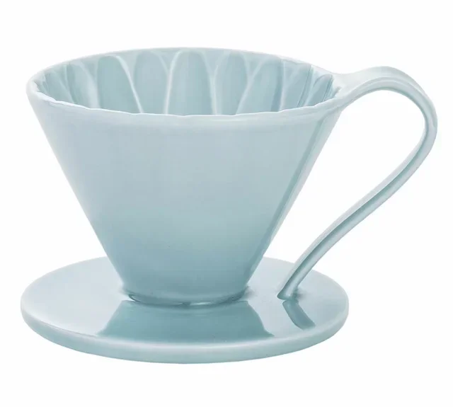 CAFEC Arita Flower Blue Porcelain Dripper — Single Cup