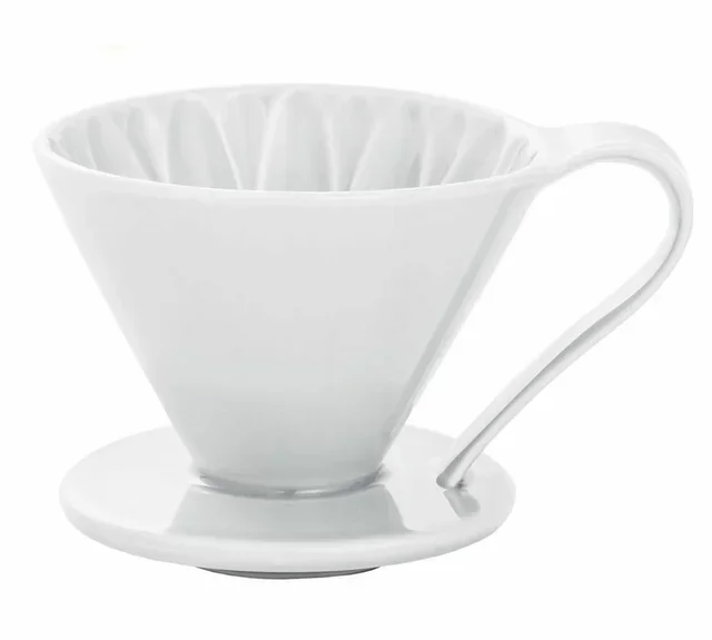 CAFEC Arita Flower White Porcelain Dripper for 4 Cups