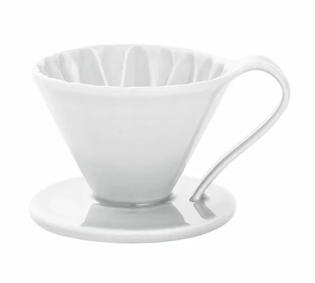 Gotejador de Porcelana CAFEC Arita Flower Branco ? 1 Chávena