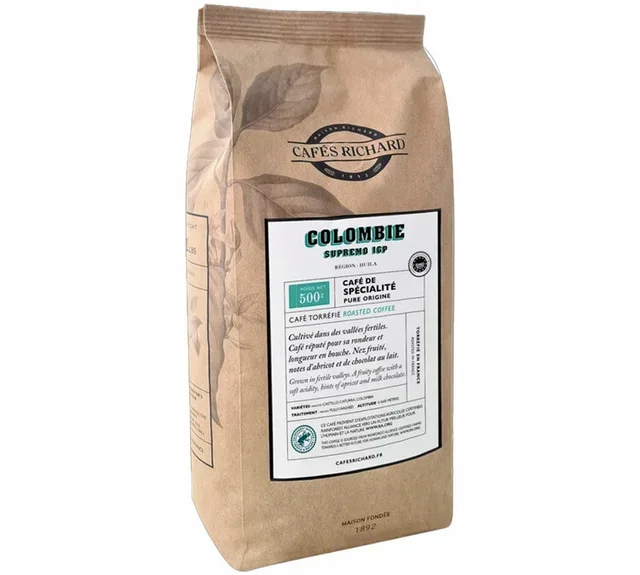 CAFÉS RICHARD Colombia Supremo - 500 g Whole Bean Coffee