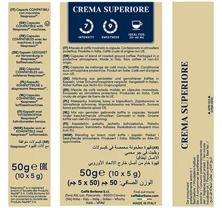 CAFFE BORBONE Superior Crema - 10 Capsules for Nespresso* Original