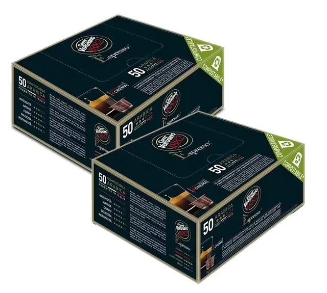 CAFFE VERGNANO - 100 Cápsulas compatibles Nespresso* Original Espresso Oro profesionales