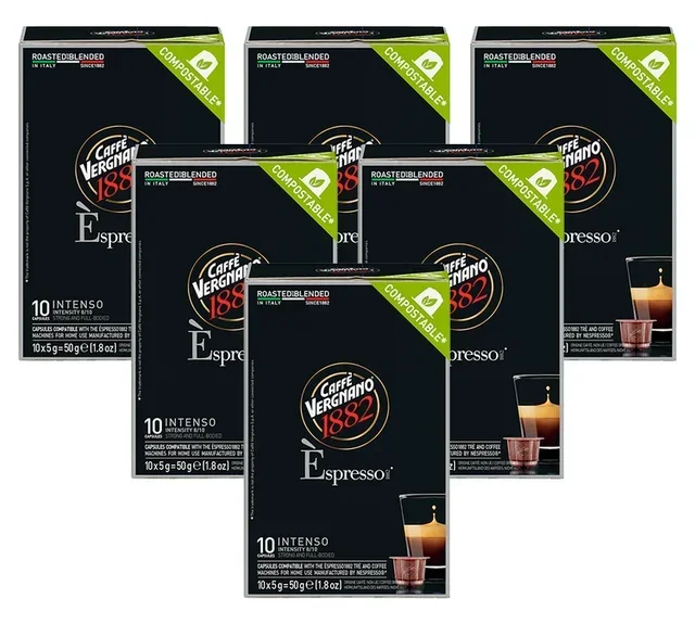 CAFFE VERGNANO Espresso Intenso – 60 Capsules for Nespresso* Original