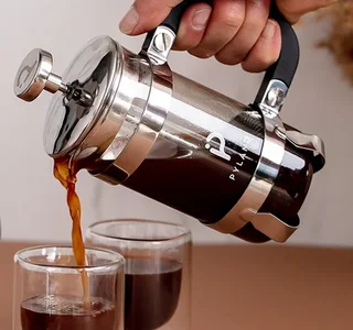 RVS cafetière met zuiger CALI - 8 kopjes / 1 liter - PYLANO
