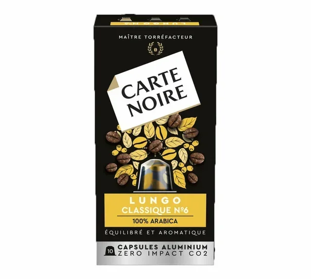Carte Noire Espresso Lungo N°6 – 10 alumiinikapselia Nespresso* Original -yhteensopiva