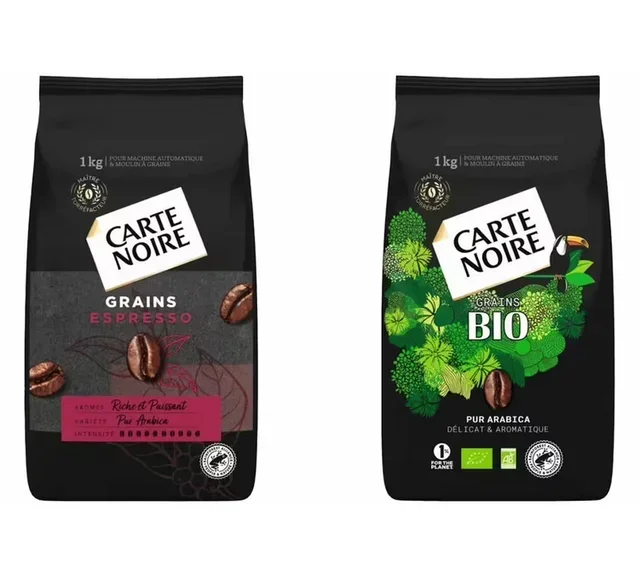 CARTE NOIRE Whole Bean Coffee Bundle - 2x1kg Espresso &amp; Organic