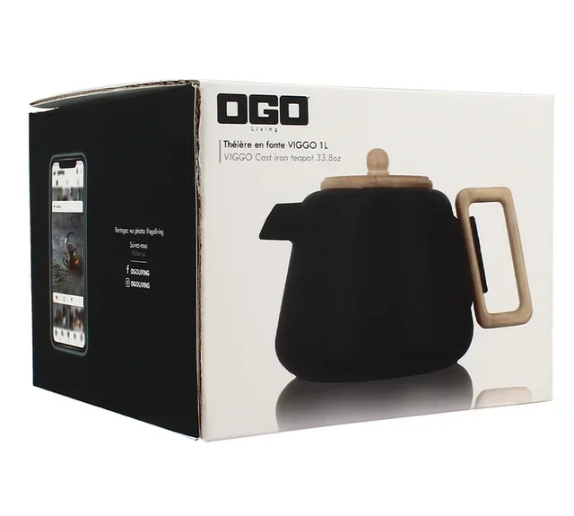 Cast iron teapot 1 L OGO LIVING Viggo black