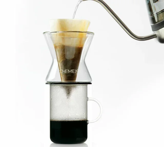 CHEMEX Funnex Dripper 1-3 Tazze, Vetro Borosilicato Doppia Parete