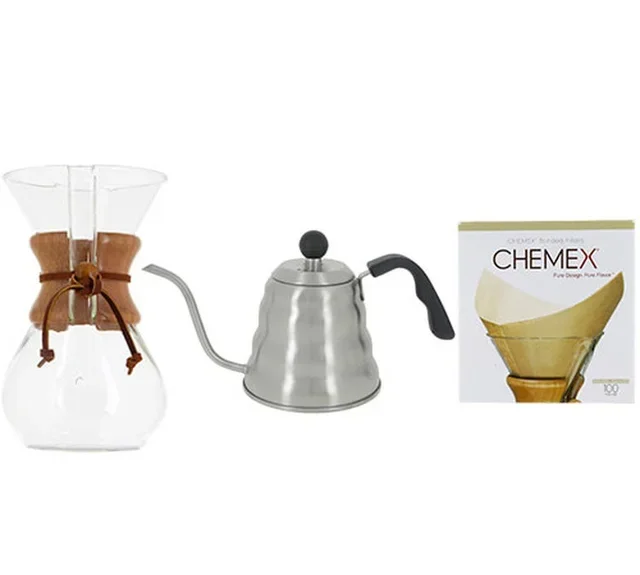 Conjunto Chemex Nº 2: Cafeteira 6 Chávenas + Jarra D-Kanta + 100 Filtros